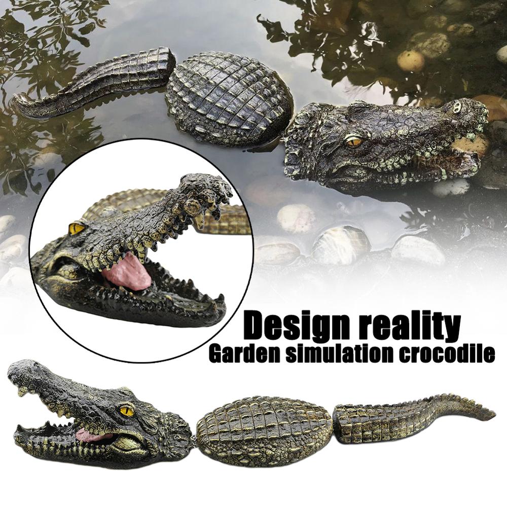 Drijvende Krokodil Hoofd Water Decoy Tuin Vijver Art Decor Voor Gans 'S Predator Reiger Eend Controle Tuin Decoratie