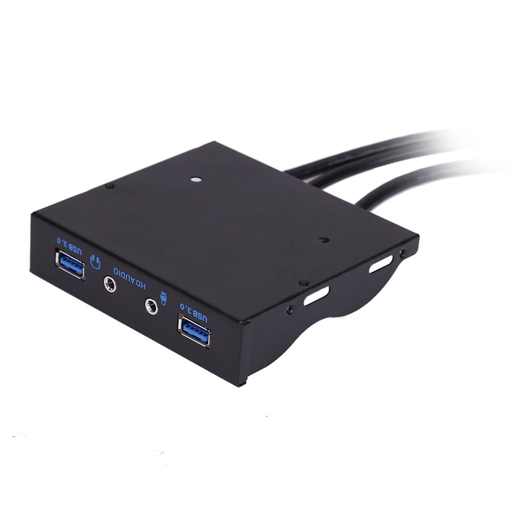 3.5in 20Pin to USB 3.0 4 Ports HUB with HD Audio PC Floppy Expansion Front Panel Computer Splitter Converter Adapter Connector
