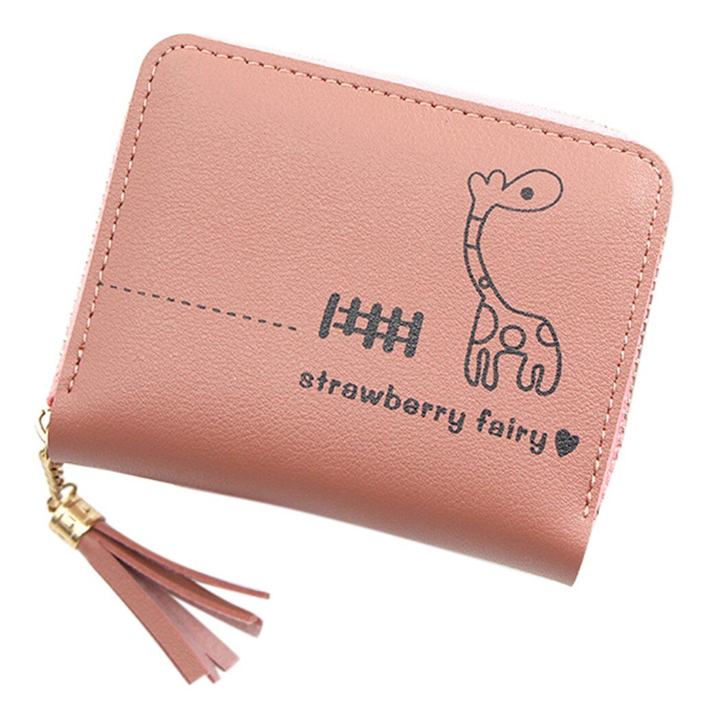 Femmes En Plein Air Tendance Couleur Uni À Franges En Cuir Carte Portefeuille Portefeuille femme pour Femme Petits Portefeuilles porte-Monnaie En Cuir