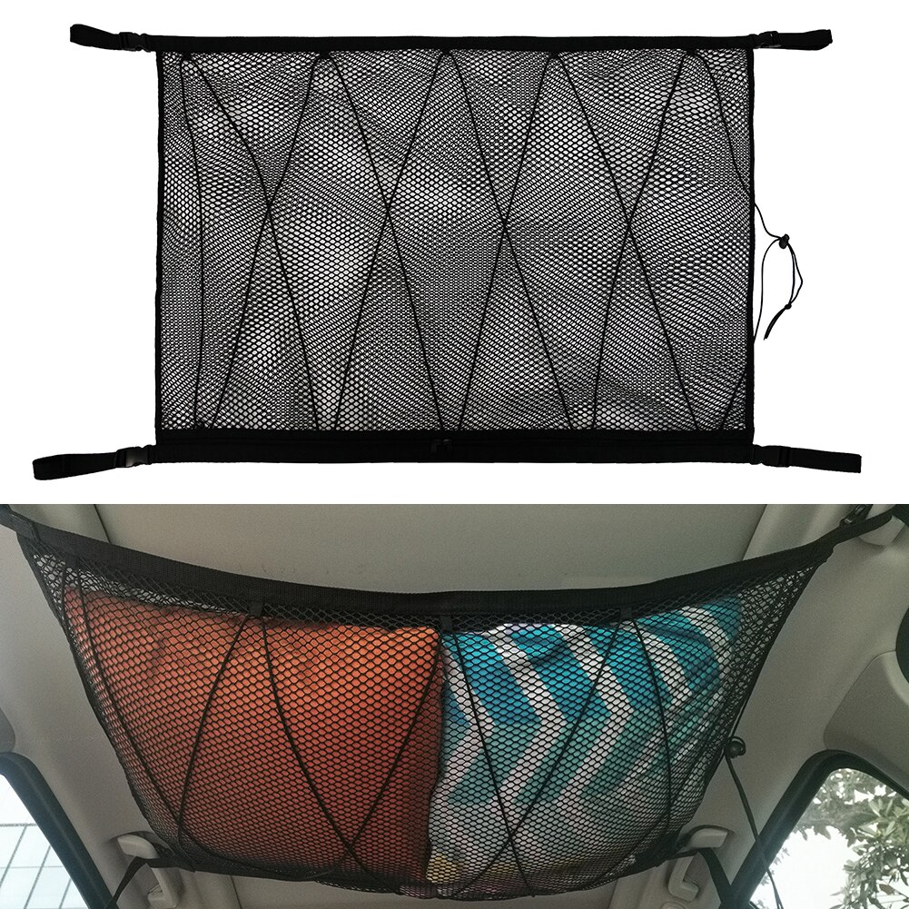 Auto Netto Zak Universeel - Mesh Opbergtas Tussen Stoelen | Handtas Houder & Kid Pet Barrier Zwart