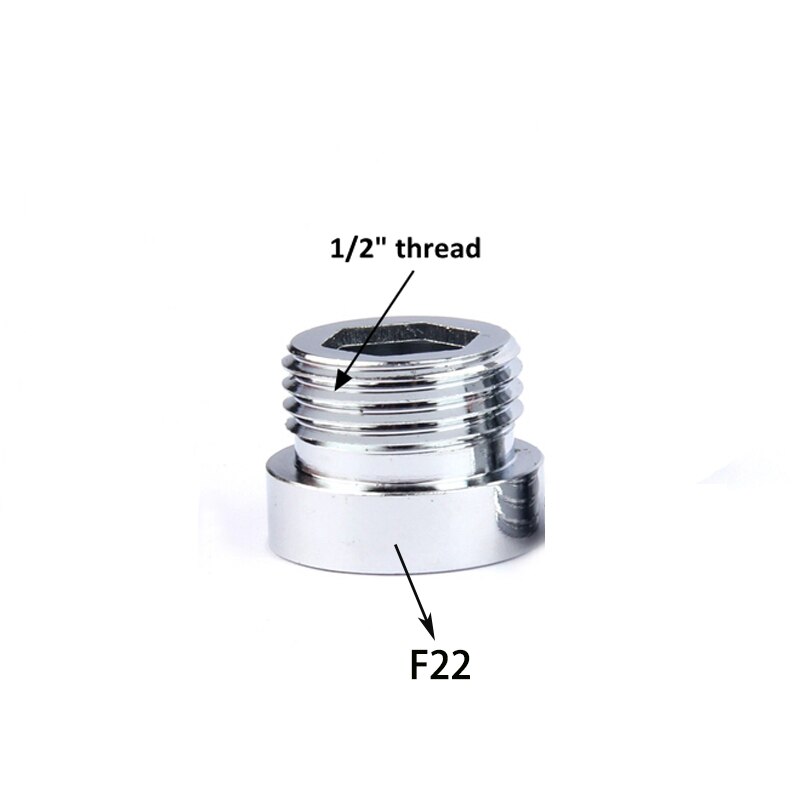 1/2 &quot; hann  m20-m24 hunn  f20 f22 tråds kopling til armaturer dusj vannkran adapter vannrenser tilbehør: F22