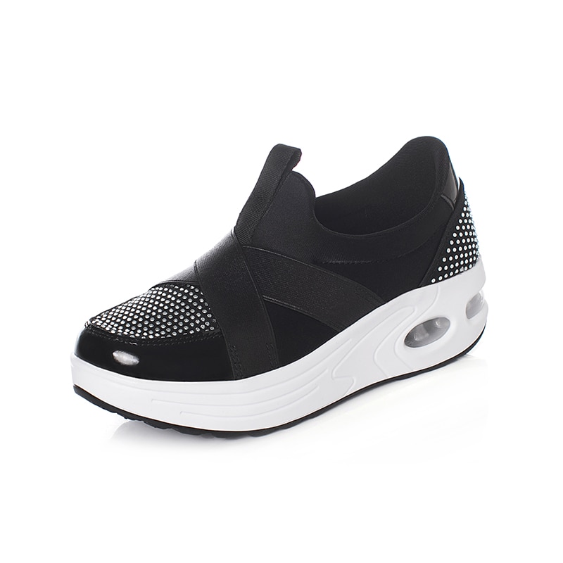 Women's Sports Toning Shoes Slip on Sport Female Walking Sneakers Mesh Comfortable Ladies Swing Wedges Platforms Shoes Fitness