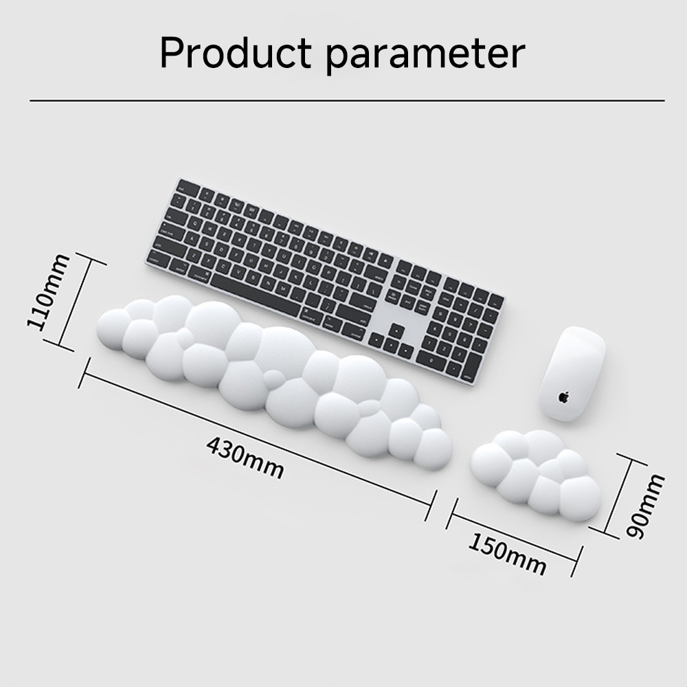 Muismat met polssteun toetsenbord wolk antislip desktop kantoor gamer muis polssteun Ergonomisch toetsenbord muismat polssteun