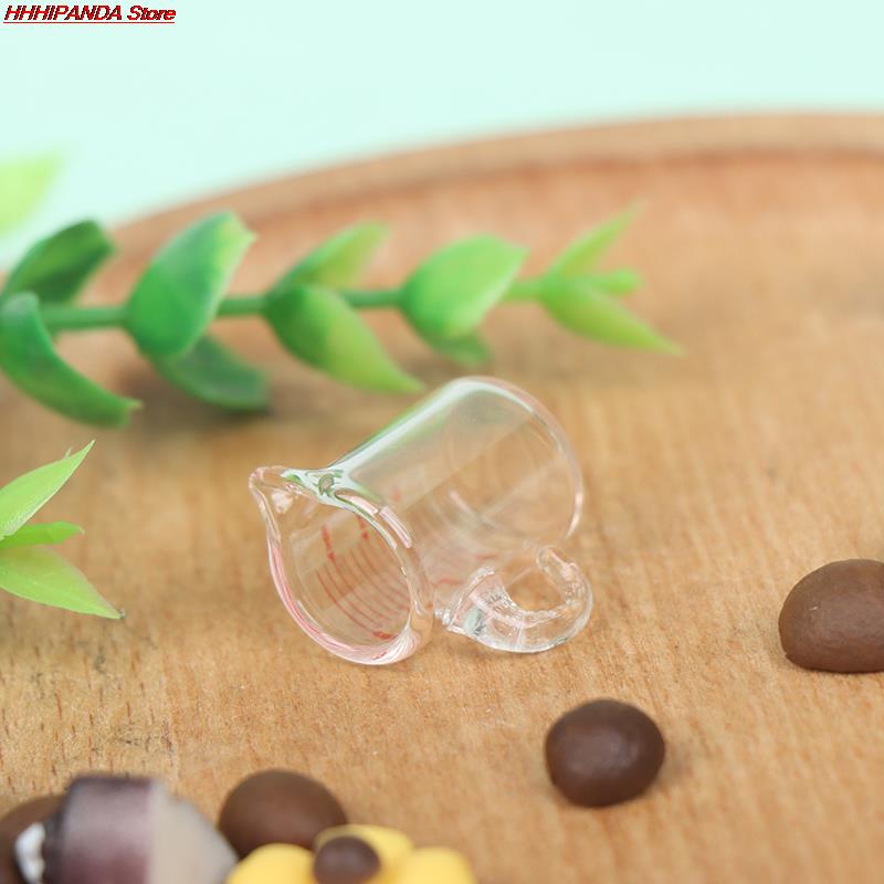 1:12 Dollhous Glazen Maatbeker Schaal Cup Laboratorium Mini Maatbeker Poppenhuis Miniatuur Keuken Woonkamer Accessoires