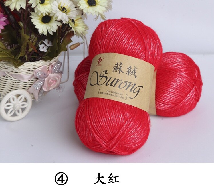 5pcs/500g Silk Cotton Knitting Yarn Crochet Needlework Thick Wool Thread Yarn For Hand Knitting Scarf Sweater Eco-friendly: 4
