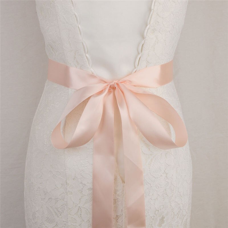 YouLaPan S420 Stunning Brides Belt Ribbon Sash Formal Dress Diamond Belt Rhinestones Belts Wedding Waistband Accessory Applique: baby pink