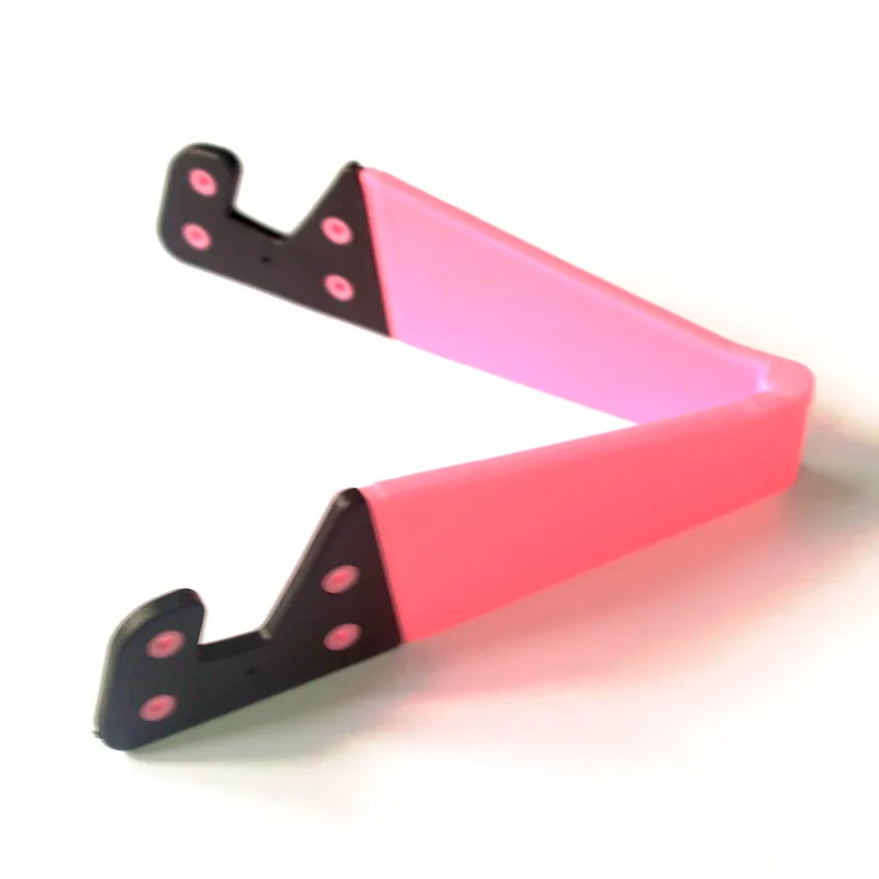 Foldable V Shape Cellphone Stand Holder Mobile Tablet Adjustable Desk Support Holder Rack Cellphone Tabletop Holder: Pink