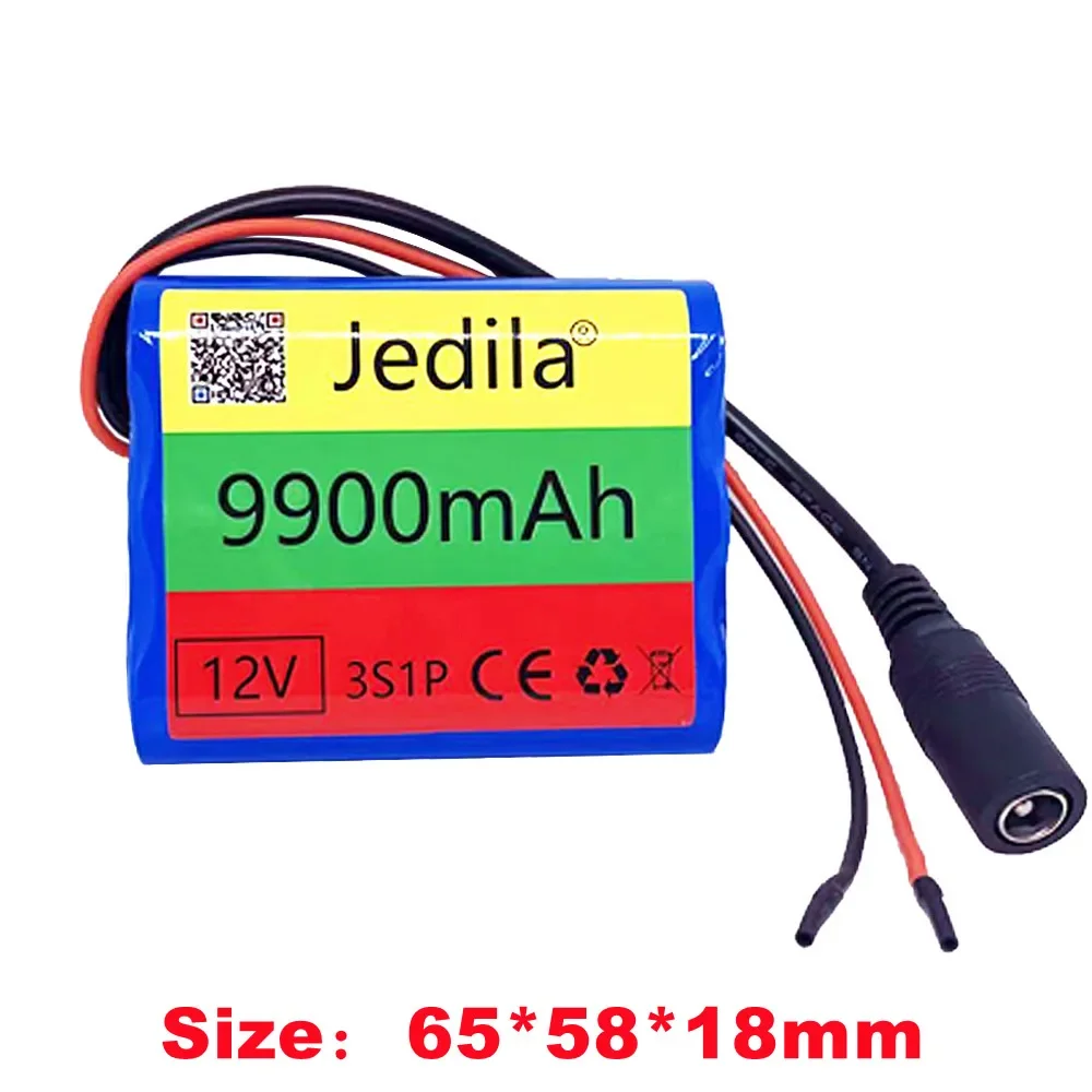 100% Brand 12 V 9900 MAH 3s1p Lithium Battery 18650 Lithium Battery Pack Protection Board + 12.6V Charger