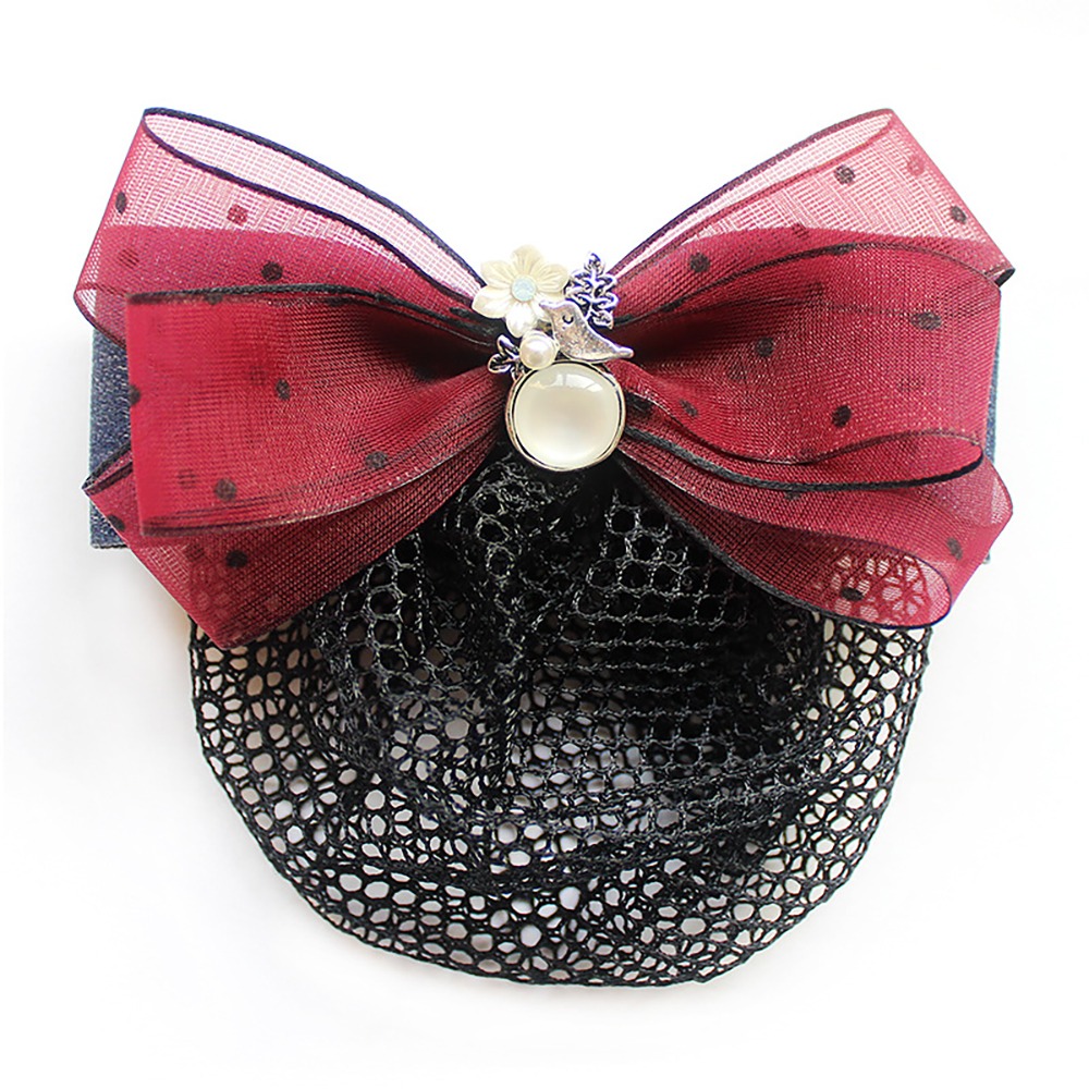 Redecilla para el pelo para baile de Ballet, moño coreano, redecilla, paquete de Scrunchie, Clip para el pelo, moño para el pelo con lazo desmontable, pasador de satén, Clip para cola de caballo: Negro