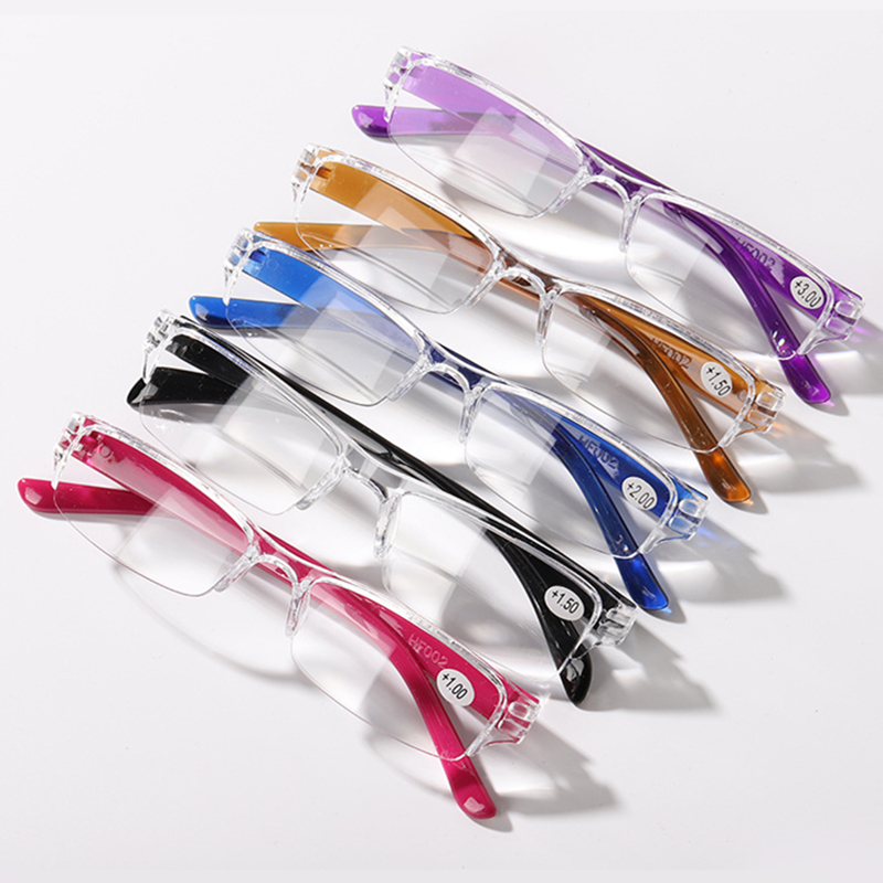 Reading Glasses Women Classic Half Frame Transparent Farsighted Eyewear Men Retro Anti Fatigue Hyperopia Eyeglasses +1.0 To +4.0