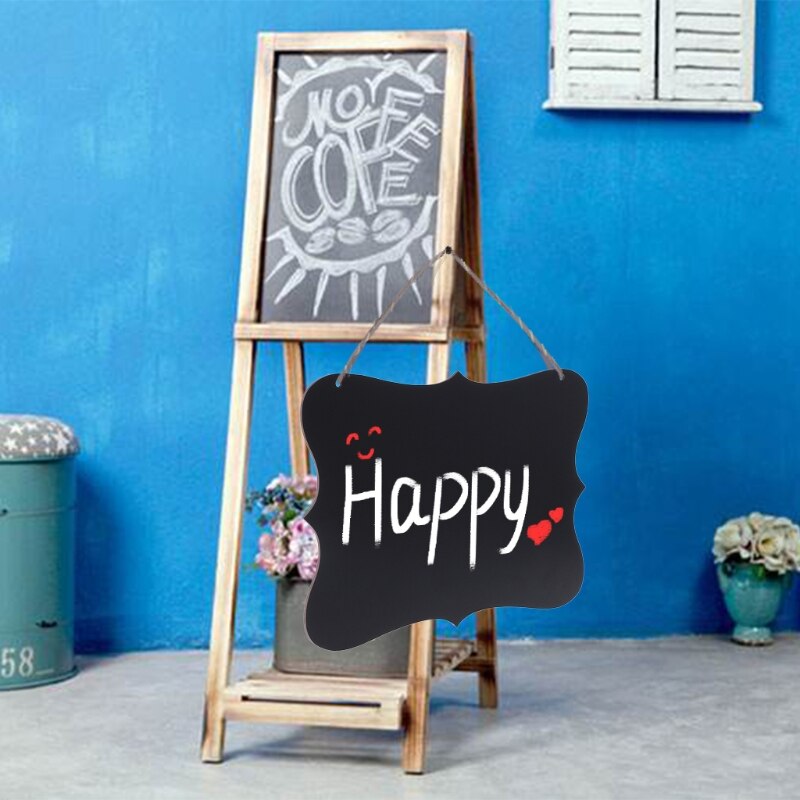 Rectangle Hanging Wood Blackboard Double Sided Erasable Chalkboard Message Board