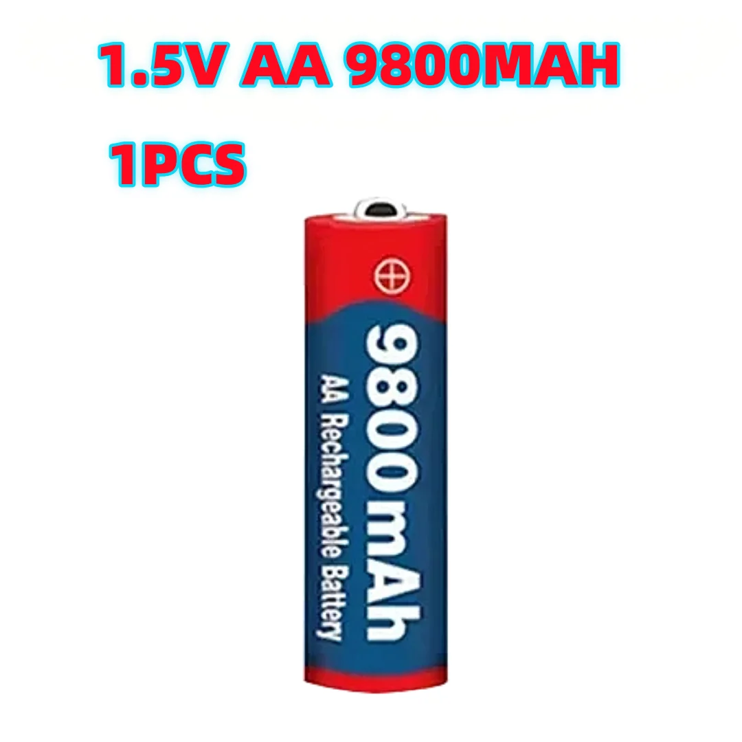 1,5 V AA 9800 mAh wiederaufladbarer Akku 100 % Original hochwertiges AA für LED-Leuchten, Spielzeugkameras, Mikrofonbatterie: Grün