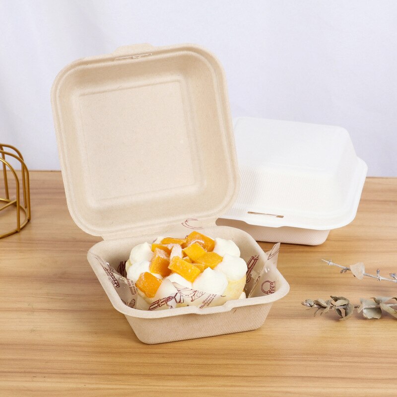 10/20Pcs Disposable Bento BoxEco-Friendly Packaging Storager for Bakery Fruit Salad Hamburger Writable Lunch Cake Container