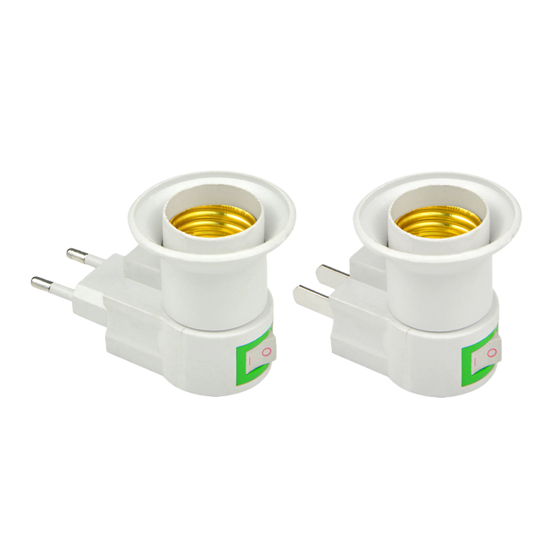E27 LED Licht Lamp Base Lamp Socket naar EU/US Type Plug Adapter Converter Met AAN/UIT Knop voor LED Lamp