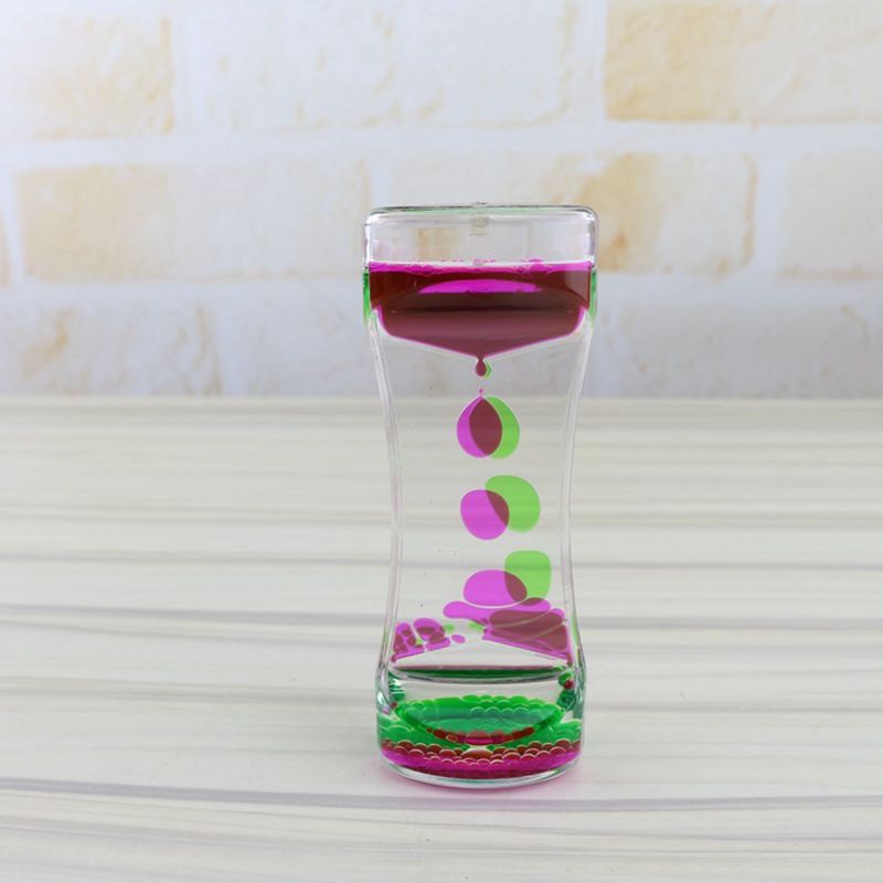 Double Color Sand Hourglasses Colorful Liquid Timer Anxiety Relief Liquid Motion Timer Bubble Timer Oil Hourglaslock Home Decor: color 2