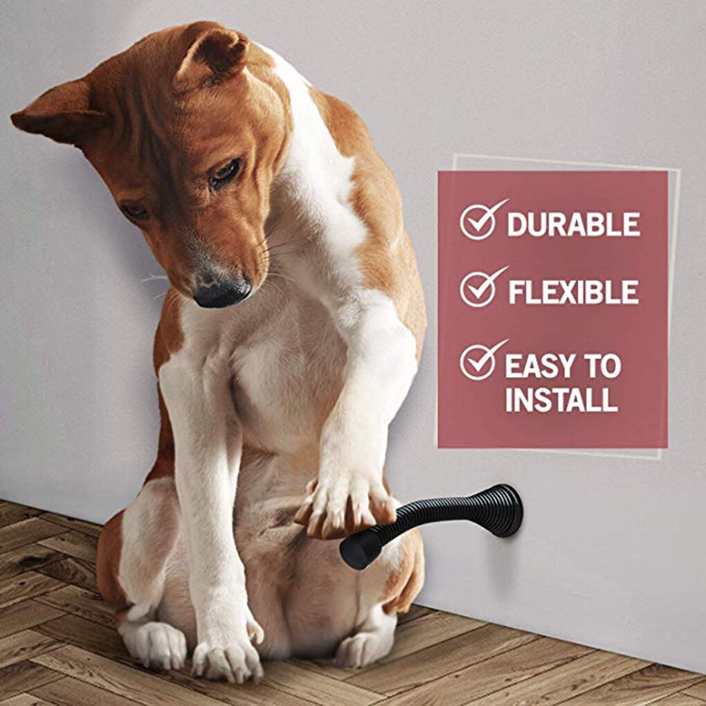 High Spring Door Stopper Heavy Spring Fine Wire Drawing Metal Door Anti-Collision Door Stop Household Hardware Supplies