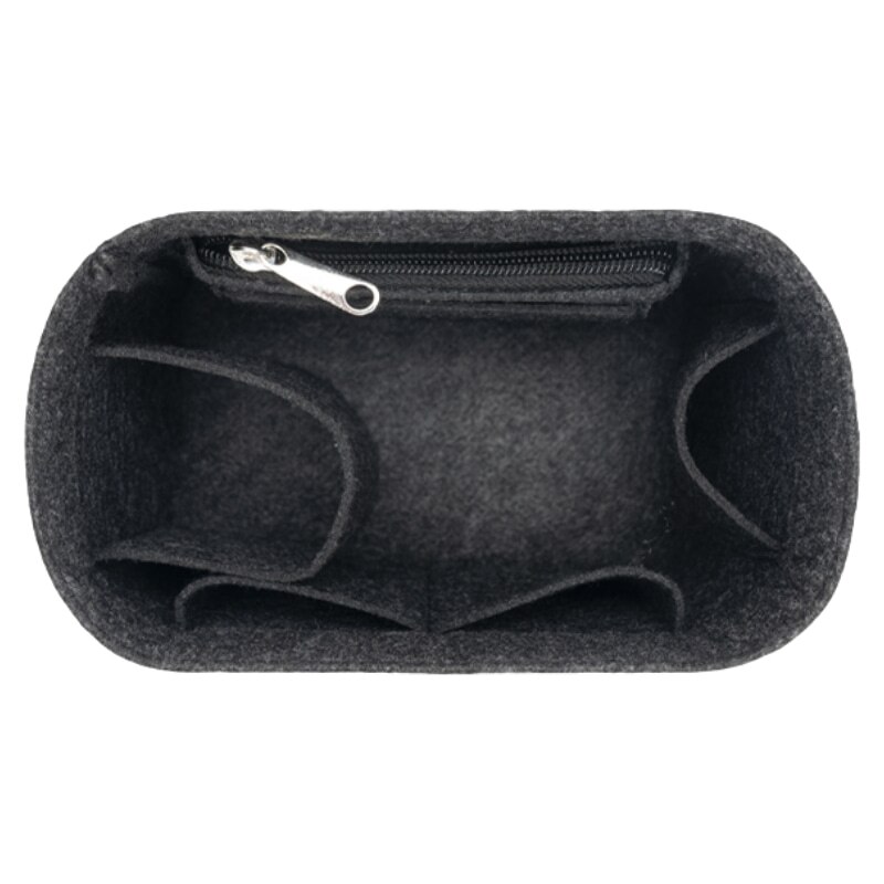 Fits For Sangle Bucket Girl Toiletry Storage Bags Felt Makeup Bag Organizer Insert Bag Organizer Insert Travel Cosmetic Bag: dark gray for S