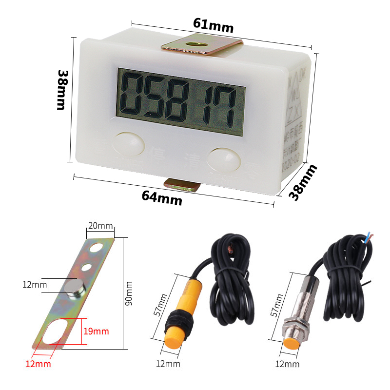 Contador de pantalla digital electrónica, interruptor de sensor magnético Industrial de proximidad, contador de perforaciones, medidor de inducción automático