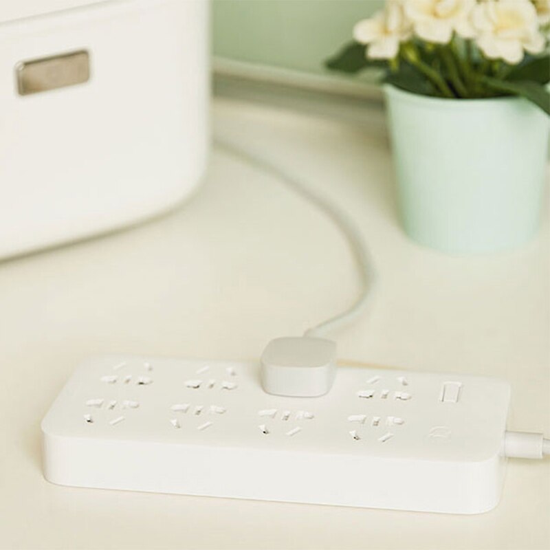 Xiaomi-regleta Mijia de carga rápida, 2500W, 10A, 5 enchufes estándar/4 enchufes de control estándar con Cable de 1,8 M de potencia de carga