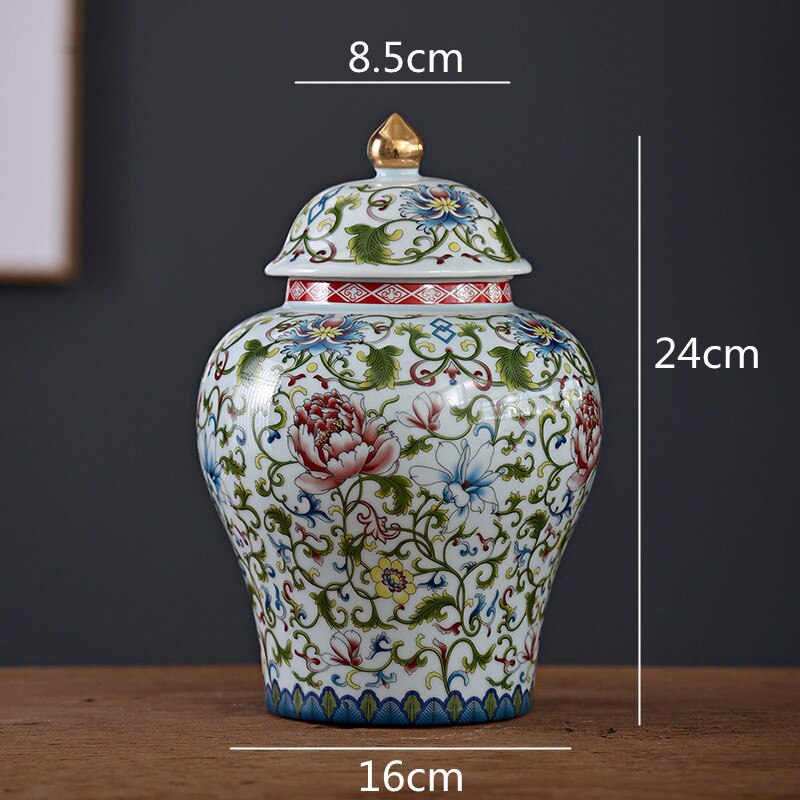 Ceramic General Jar Ceramic Tea Caddy Kitchen Storage Airtight Jar Tea Set Enamel Porcelain Chinese Handicraft Ornaments: A-L