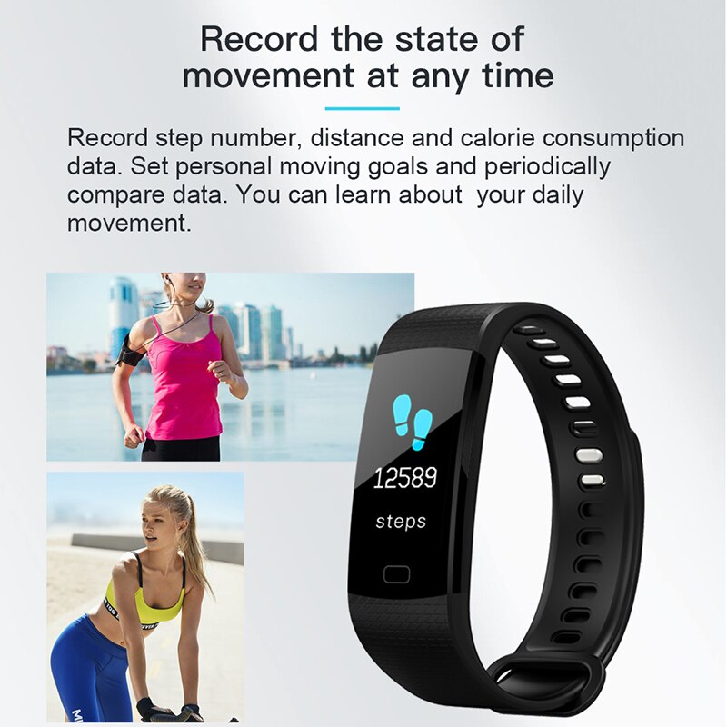 Pulseira inteligente à prova dwaterproof água freqüência cardíaca pressão arterial de oxigênio fitness modo esporte saúde monitoramento inteligente relógio