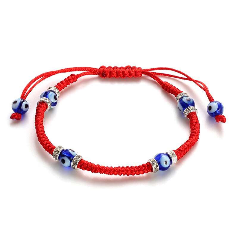 Lucky Eye Turkse Evil Eye Bead Gevlochten Armband Zwart Blauw Rood Touw Ketting Armband Verstelbare Voor Vrouwen Meisjes Handgemaakte Sieraden: 5