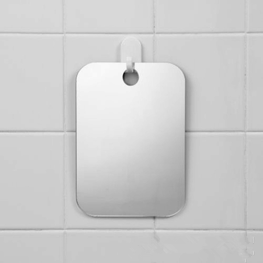 Espejo de ducha antivaho, espejos para afeitarse, espejo de maquillaje colgante para baño, sin gancho, fácil de limpiar,