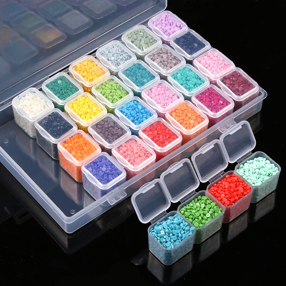 56/28/64 Grid 5d Diamond Painting Accessories Storage Box Diamond Painting Drill Storage Box Transparent Container For