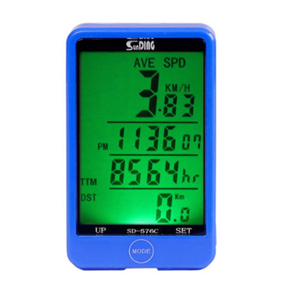 SUNDING Wireless Bike Computer Waterproof Mode Touch Bike Computer Speedometer Backlit SD-576C For Road Bike MTB Touring Bike: Blue Wired