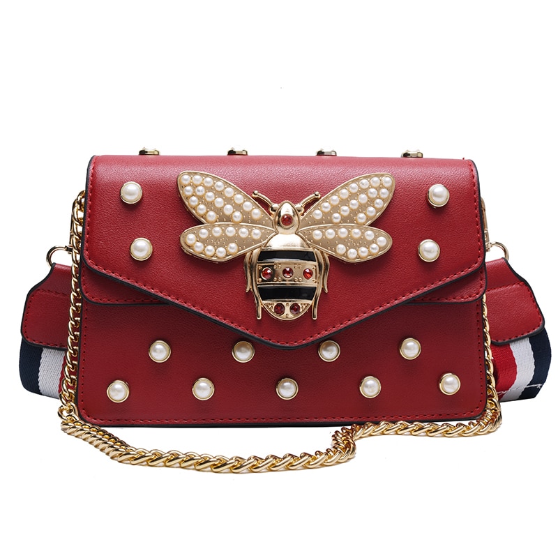 sac femmes sacs de messager petite abeille sacs à main sacs à bandoulière pour dames sacs à bandoulière sacs à main femmes marques célèbres: Rouge