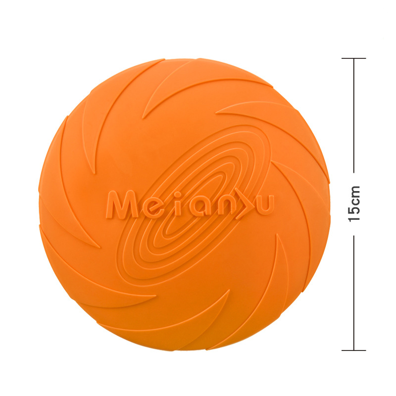 Dog Flying Disk Toy Eco Friendly Soft Rubber Floatable UFO Resistant Bite Chew Disk Puppy Interactive Training Pet Supplies: Orange