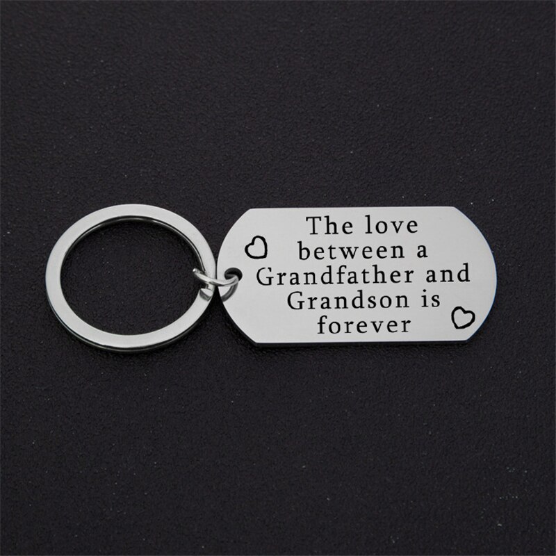 Personality Engraved Keychain Text Letter Key Chains DIY For Parents Grandparents Family Purse Keyring Jewelry