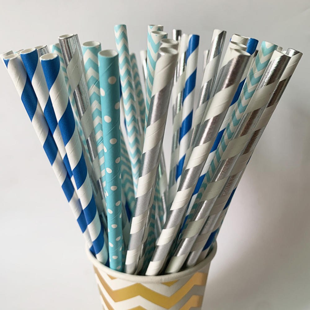 25Pcs Disposable Drinking Straw Eco Friendly colorful Paper Straw For Birthday Festival Decorations Drink Supplies: 3