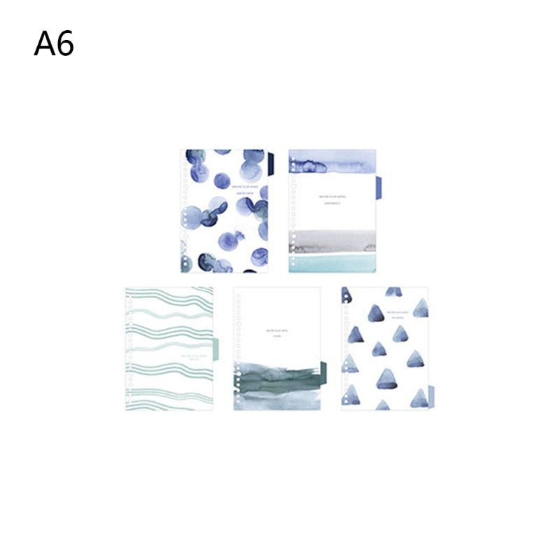 1Set Fresh Diary Paper Binders A5 A6 Loose Leaf Notebook Divider Index Separator X6HB