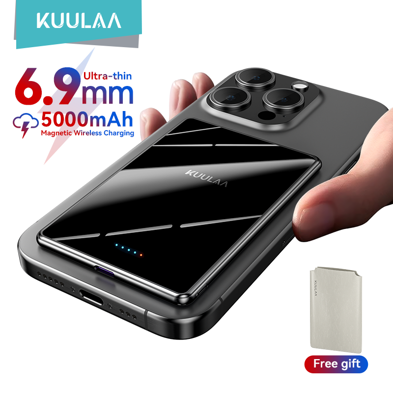 KUULAA Magnetic Power Bank 5000mAh Wireless Phone Charger External Battery 20W Fast Charging For Magsafe For iPhone 16 15 PowerB