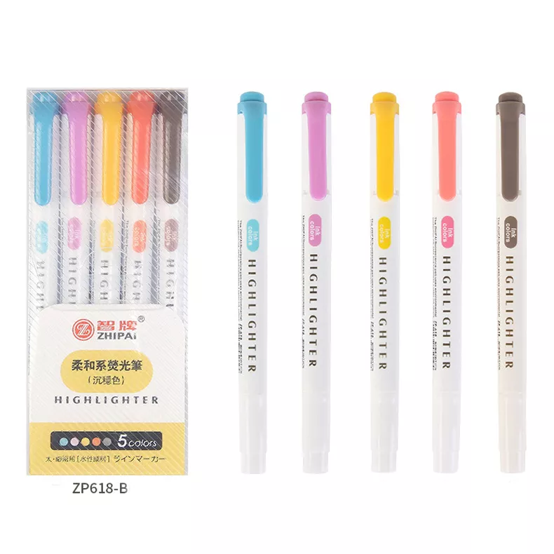 5/15/25 unids/set rotuladores resaltadores de doble cabeza marcadores de grafiti resaltadores arte marcadores de bocetos de colores papelería Kawaii: YELLOW