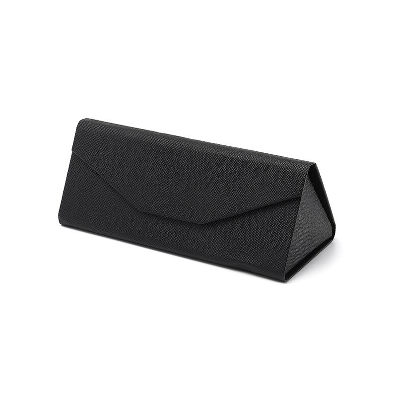 Cross Patroon Zonnebril Geval Zonnebril Geval Pu Draagbare Compressie Slip Trend Opvouwbare Unisex Pure Kleur Bril Case: Black
