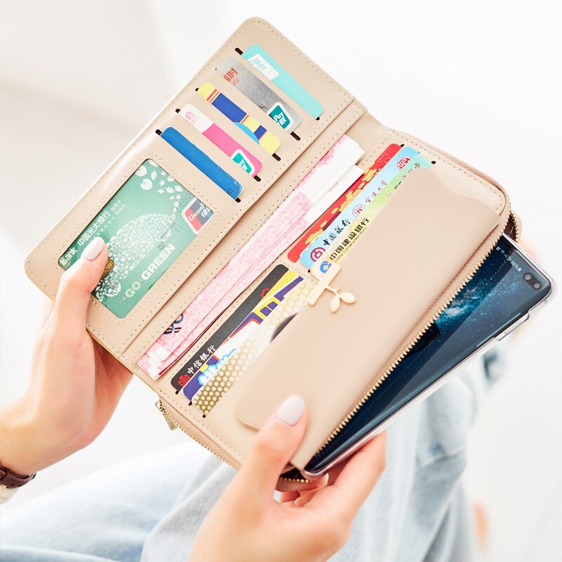 Dames portemonnees, grote capaciteit telefoon portemonnee, snoepkleurige dames clutch, lange rits portemonnees, carteira