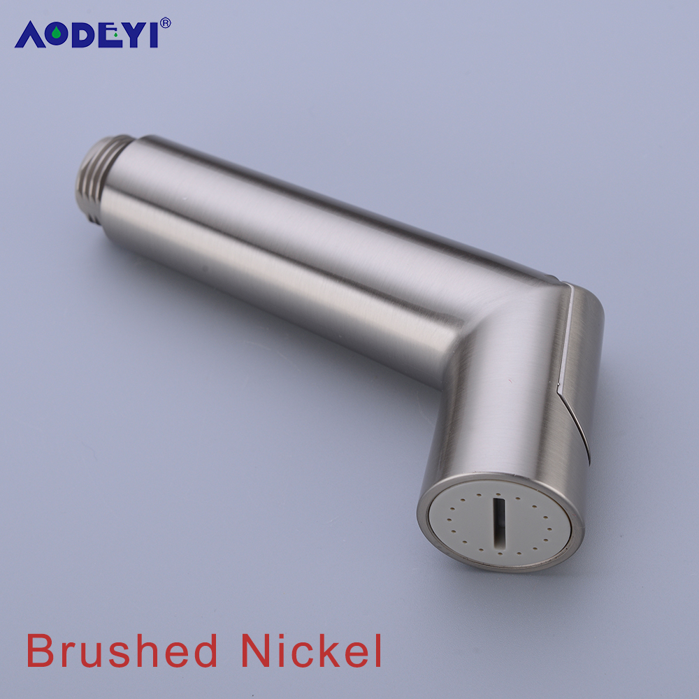 Toilet badeværelse håndholdt bidet spray ble bruser sprøjtesæt flow abs kontrol bærbar shattaf jet douche kit sort/krom: Børstet bidet
