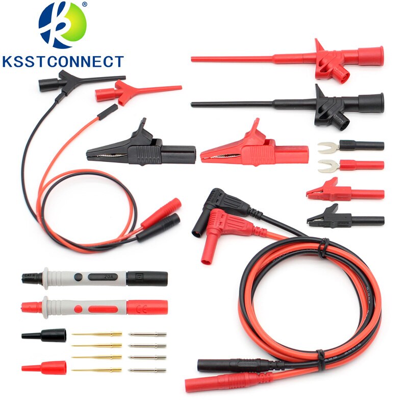 Test Lead Kit Kits 4 Mm Banana Plug Alligator Clip Meetsnoeren & Vervangbare Multimeter Probe Probes Test Haak