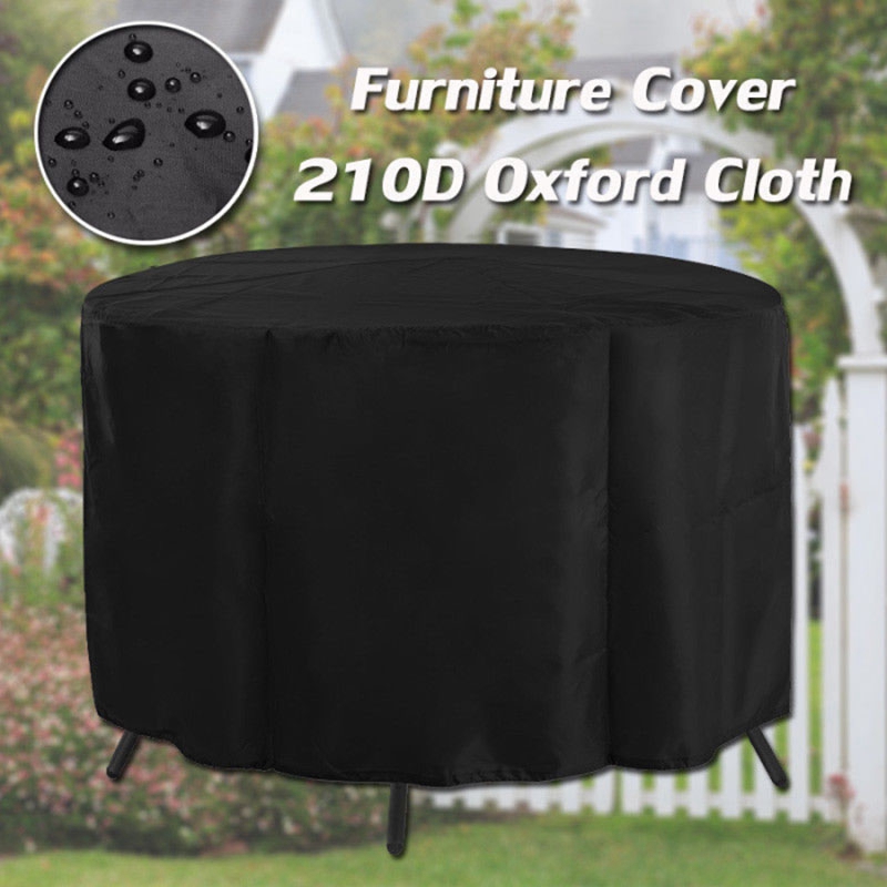 Zwart Waterdichte Outdoor Tuin Patio Meubels Tafel Ronde Cover Onderdak Tafel Anti-Dust Bescherm Tas Textiel S: Default Title