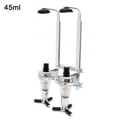 25ml 30ml 45ml Wall Mounted Stand 2 Head Bottle Wine Beer Dispenser Home Bar Leak-proof Reusable Drinks Pourer Rack Shelf: 45ml
