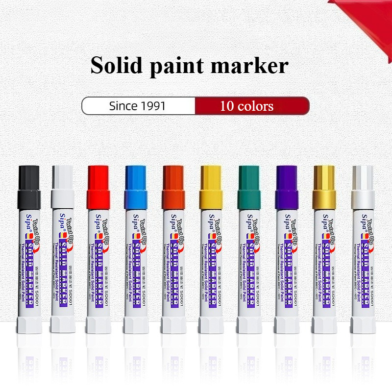 Rotulador de pintura sólida, tinta a base de aceite, resistente al agua, resistente a altas temperaturas para escribir marcas en Metal, madera, plástico, vidrio, piedra