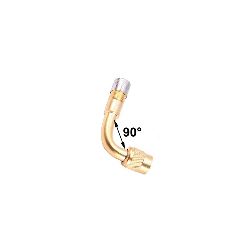 Air Tyre Ventiel Uitbreiding Adapter Band Reparatie Tool Voor Auto Vrachtwagen Motorfiets Fiets Accessoires 45 90 135 Graden Messing: Gold 90 Degree