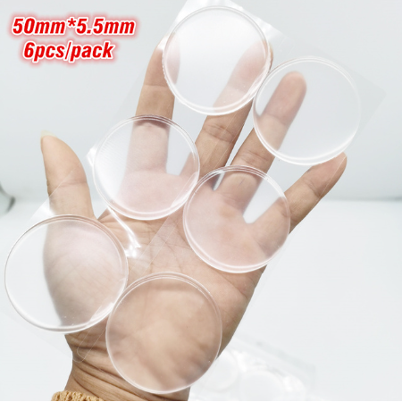 6 Stück Türgriff-Stoßstangenpolster, selbstklebend, transparent, Silikon, Wandschutz, Anti-stoßen, waschbar, wiederverwendbar, runder Türstopper: Weiß