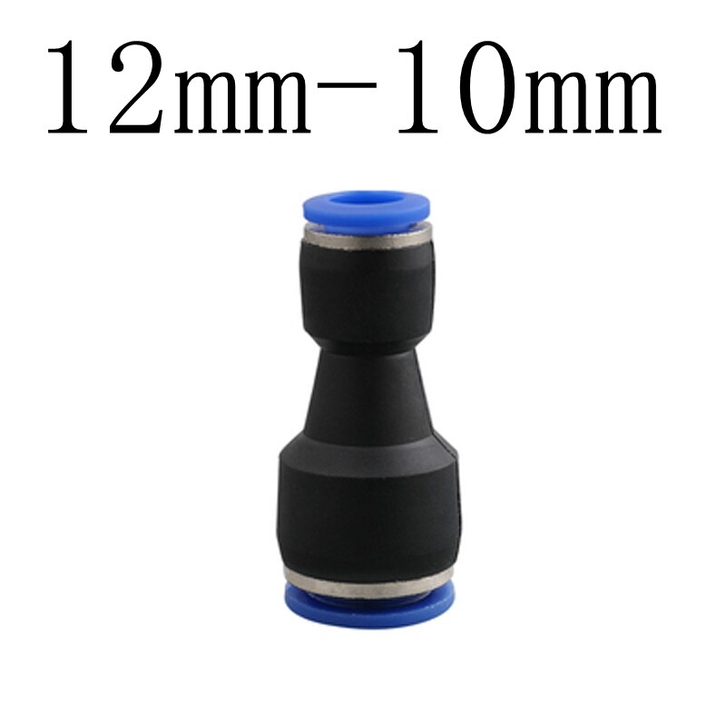 4mm 6mm 8mm 10mm 12mm 14mm 16mm Hose Tube Union Straight Reducer One Touch Air Pneumatic Push In Pipe Fitting Quick Connector: PG12-10