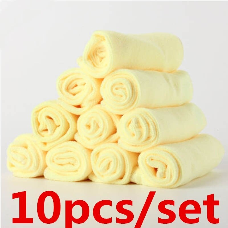 10 Stks/set Microfiber Keuken Wassen Auto Thuis Droog Polijsten Doek Schoonmaken Handdoek