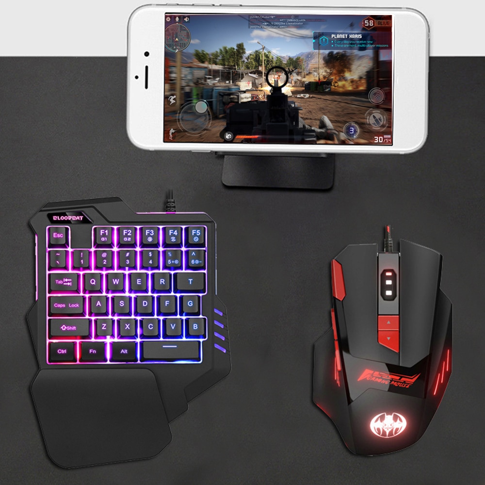 Game Keyboard Mouse Combos XT60 Color Wired Backlight One-Handed keyboard and mouse gaming keyboard for PC Gamer