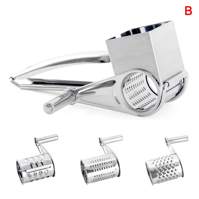 Newest Stainless Steel Cheese Grater Hand Crank Rotary Blades Vegetable Grinder Kitchen: b