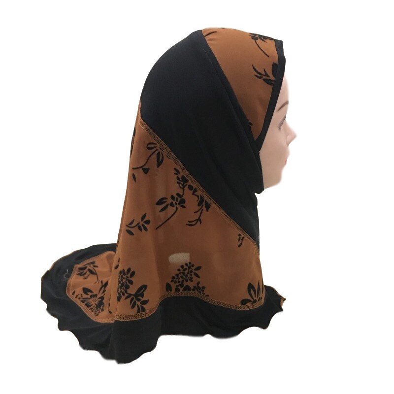 Kids Hijab Voor Moslim Meisje Kind Islam Kinderen Instant Bonnet Bloemen Hijaab Caps Islamitische Kleding Sjaal Hoofddoek